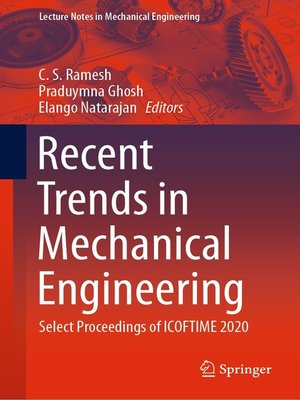 cover image of Recent Trends in Mechanical Engineering
